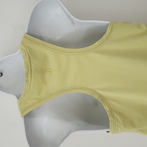 Lululemon Womens Racerback Tank Top Light Yellow/ Green  Size 4 - Picture 7 of 9